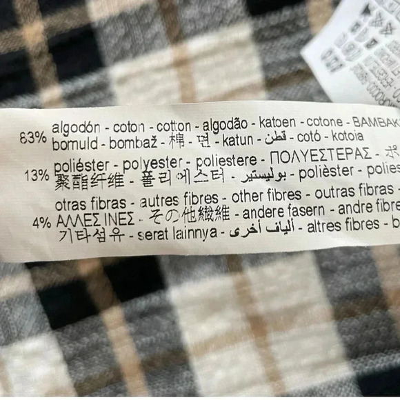 Zara Plaid Mini Skirt Wrap With Tie Black Tan - Picture 7 of 7